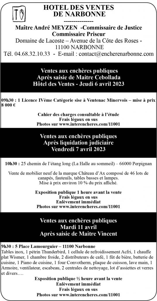 Ventes aux enchères publiques