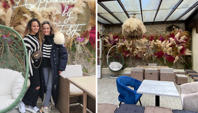 Marlène Ferreira et sa fille dans leur restaurant Oppidum by FF (DR).