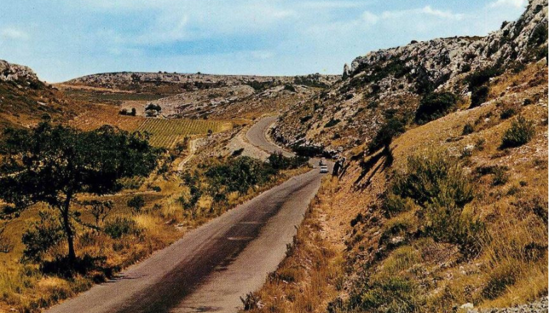 La route de Narbonne-Plage en 1974 © DR.